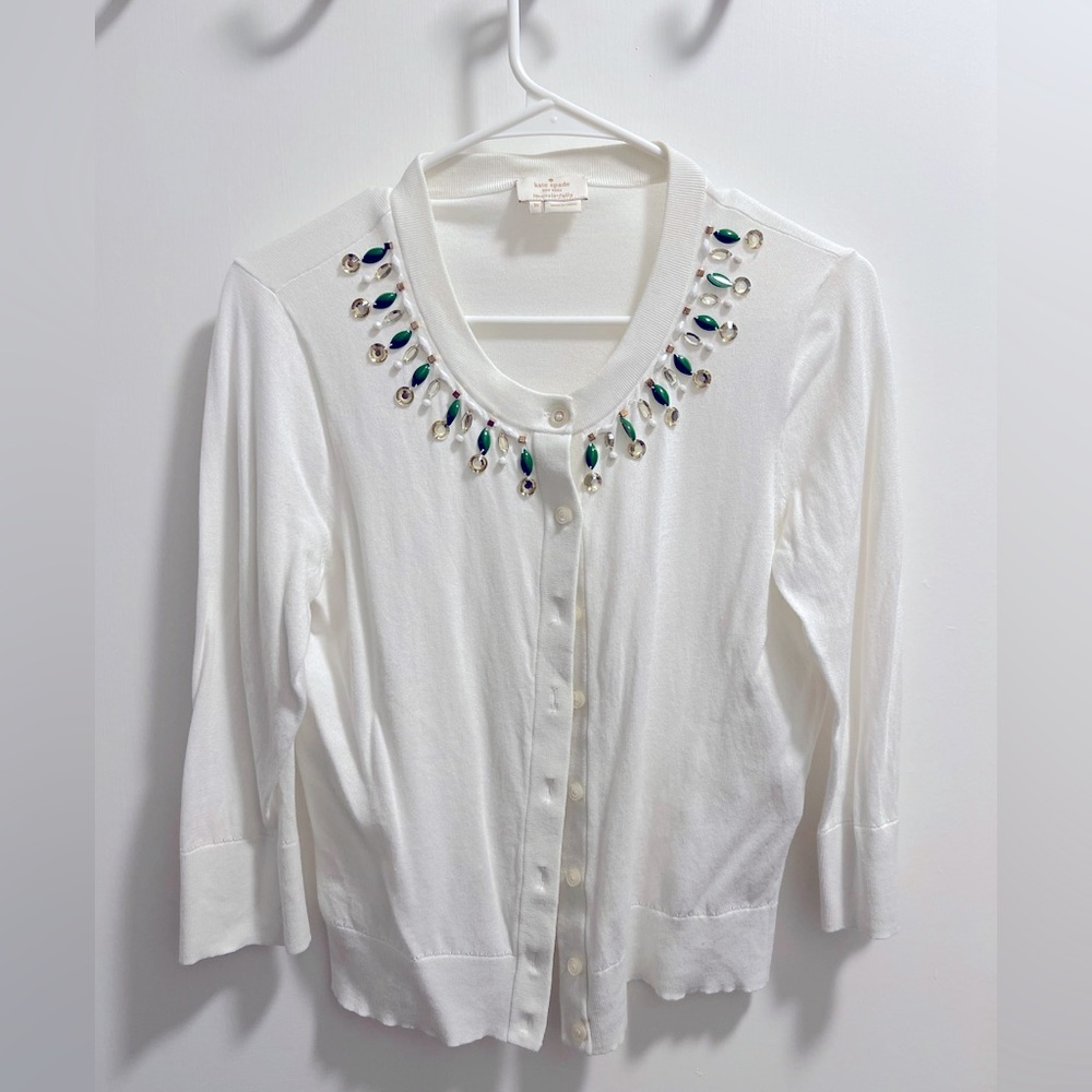 Kate Spade jeweled neckline cardigan.